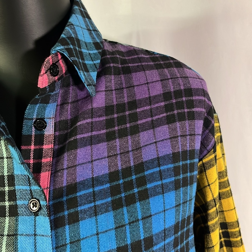 NWT Cider Multicolor Plaid Patchwork Oversized Bu… - image 6